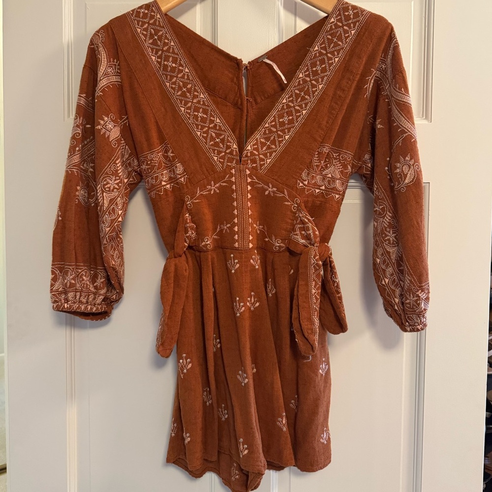 Free People Embroidered Romper